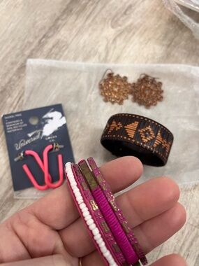 Boho fashion jewlery bundle: bangles, cuff, 2 pairs earrings